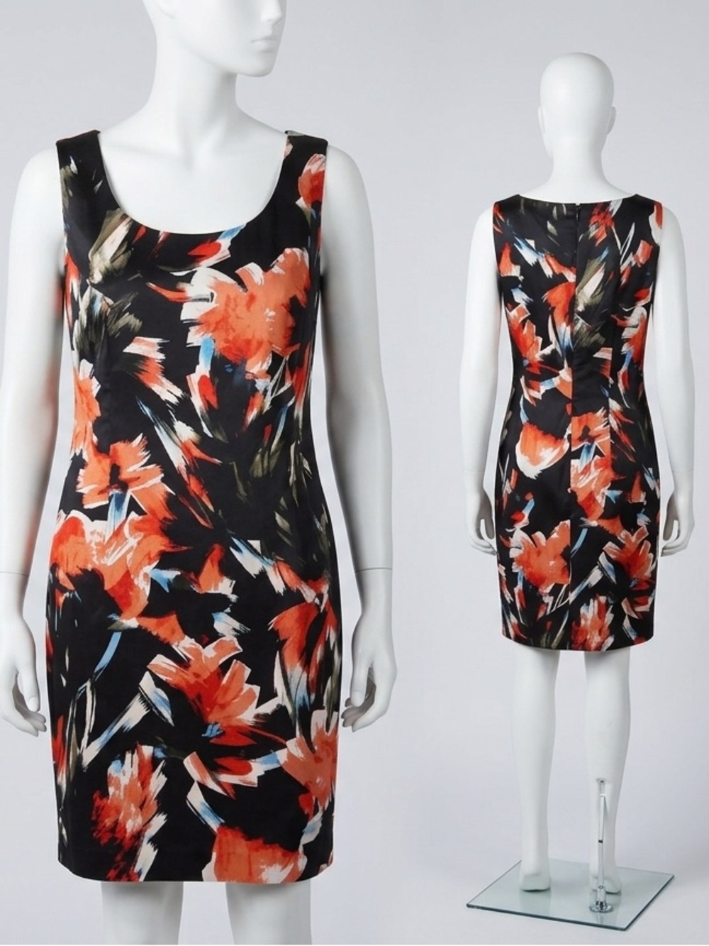 Lafayette 148 NY Rebecca Floral Abstract Shift Dress Multicolor Sleeveless